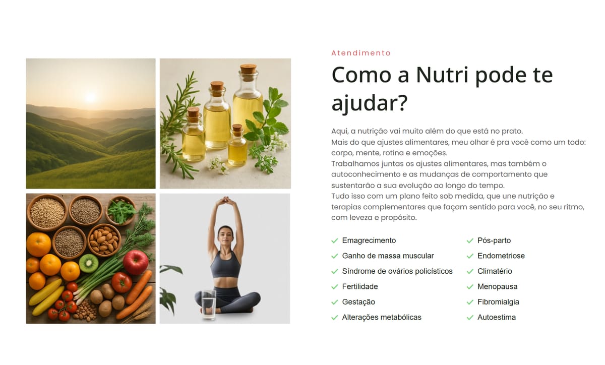 Detalhe do site de Dilvana Hoff: seção de atendimento